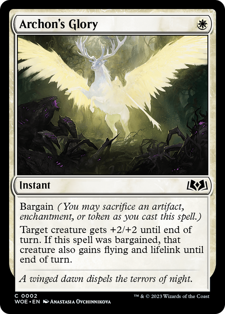 mtg archon cards Archon's Glory [Wilds of Eldraine]
