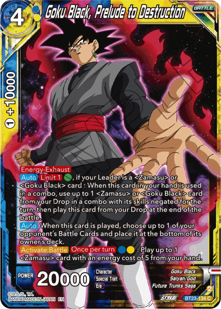 goku black dragon ball super card game Goku Black, Prelude to Destruction (BT23-134) [Perfect Combination]