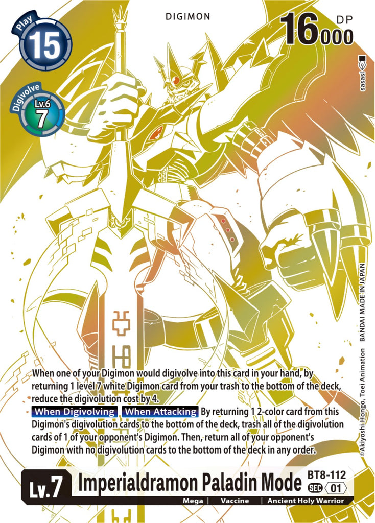 digimon imperialdramon card Imperialdramon Paladin Mode [BT8-112] (Blast Ace Special Edition) [New