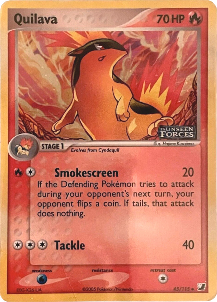 quilava pokemon card Quilava (45/115) (Stamped) [EX: Unseen Forces]