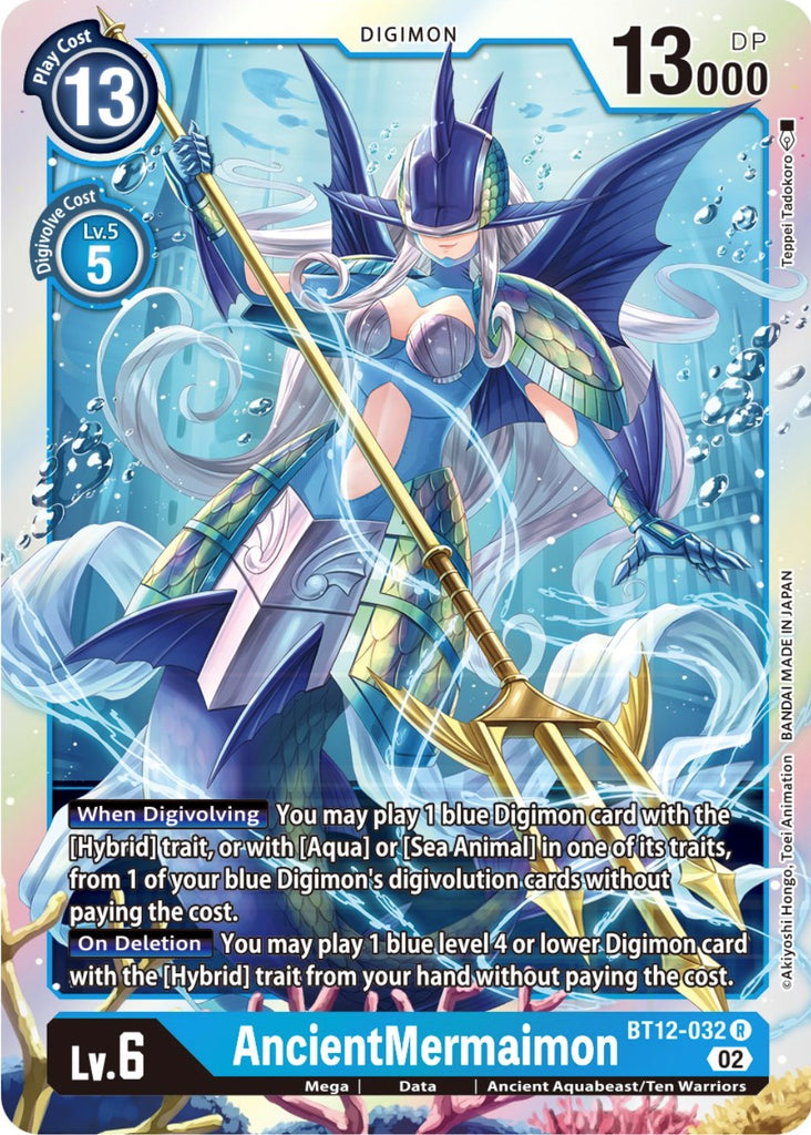 blue card digimon tcg AncientMermaimon [BT12-032] [Across Time]
