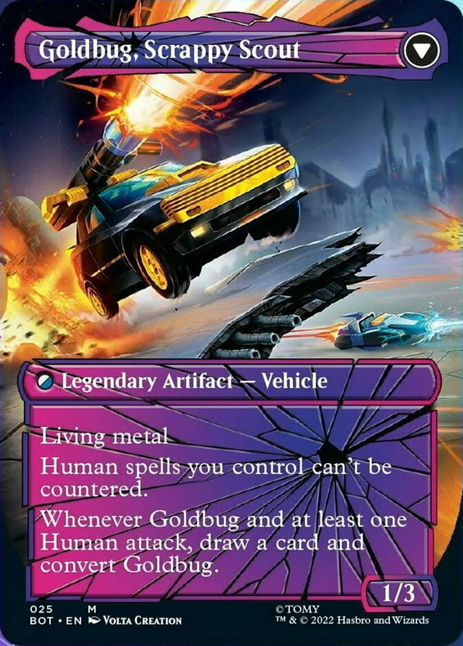 shattered glass mtg cards Blitzwing, Cruel Tormentor // Blitzwing, Adaptive Assailant (Shattered this Vehicle is also a creature.) Whenever another creature or Vehicle enters the battlefield under your control Blitzwing, Cruel Tormentor (Shattered -