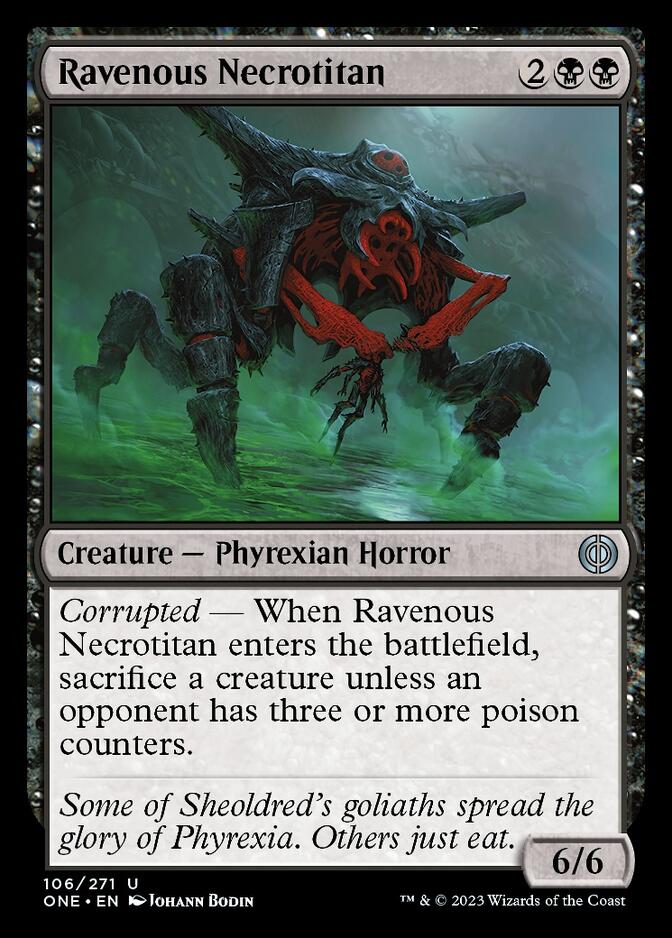 phyrexia cards mtg Ravenous Necrotitan [Phyrexia: All Will Be One]