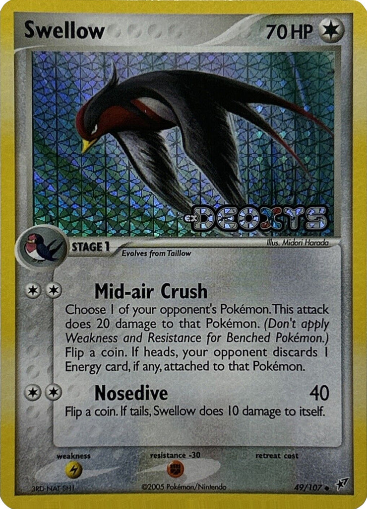 swellow pokemon card value Swellow (49/107) (Stamped) [EX: Deoxys]