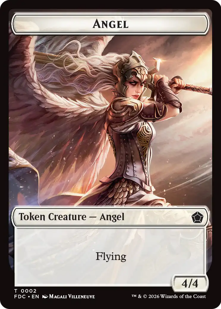 Angel (0001) // Angel (0002) Double-Sided Token [Foundations Commander Tokens]