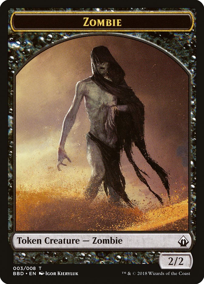 mtg zombie token cards Zombie Token [Battlebond Tokens]