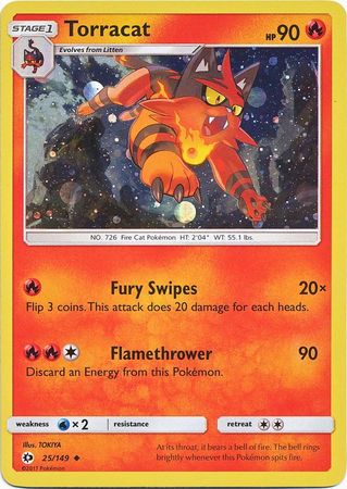 Torracat (25/149) (Cosmos Holo) [Sun & Moon: Base Set]