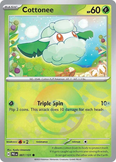 Cottonee (007/131) (Poke Ball Pattern) [Scarlet & Violet: Prismatic Evolutions]