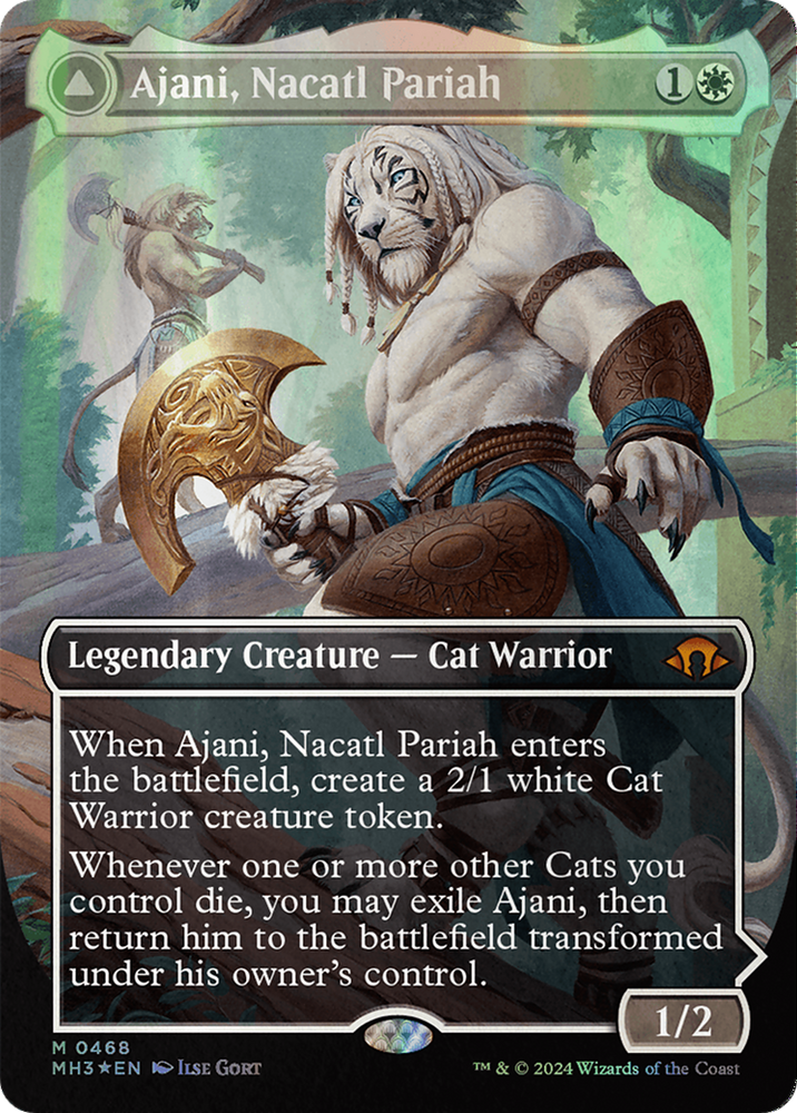 Ajani, Nacatl Pariah // Ajani, Nacatl Avenger (Borderless) (Textured F