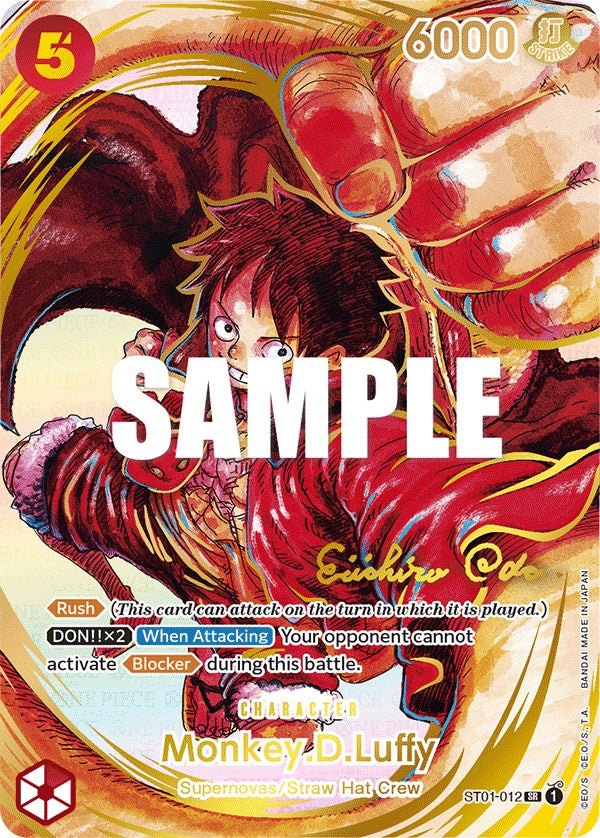 Monkey.D.Luffy (Alternate Art) (Gold-Stamped Signature) [Starter Deck: Straw Hat Crew]