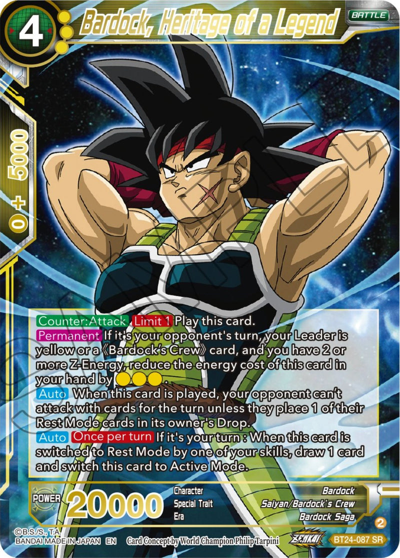 dragon ball super card game rules Bardock, Heritage of a Legend (BT24-087) [Beyond Generations]