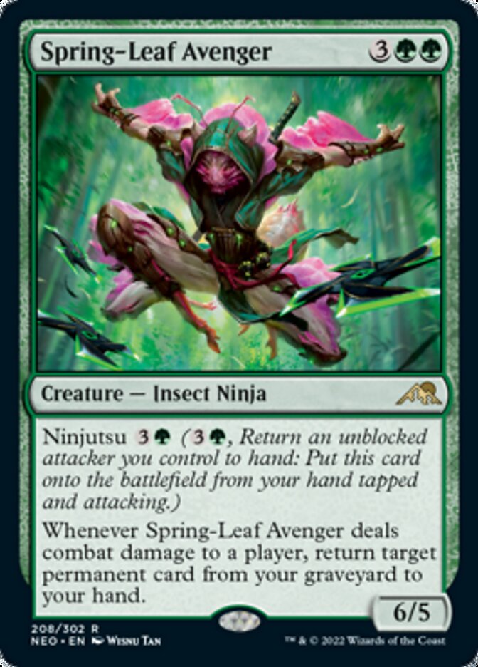 mtg insect cards Spring-Leaf Avenger [Kamigawa: Neon Dynasty]