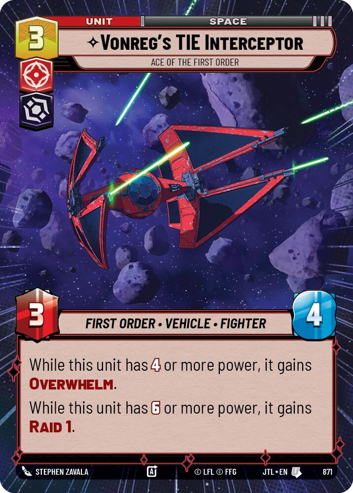 Vonreg's TIE Interceptor - Ace of the First Order (Hyperspace Foil) (871) [Jump to Lightspeed]