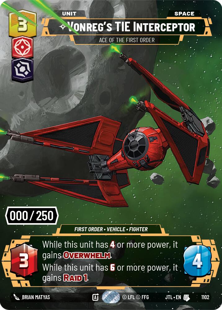 Vonreg's TIE Interceptor - Ace of the First Order (Serialized) (1102) [Jump to Lightspeed]