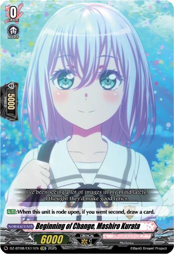 Beginning of Change, Mashiro Kurata (DZ-BT08/EX11EN) [Knights 0f Rebirth]