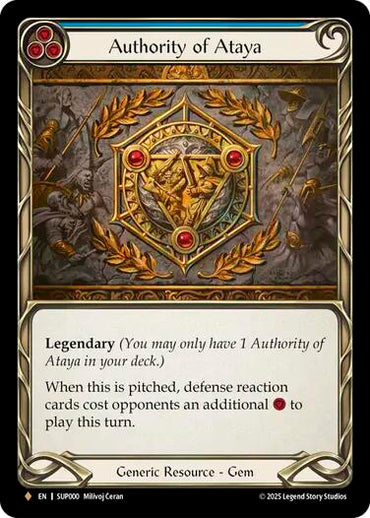 Authority of Ataya (Cold Foil) [SUP000] (Super Slam)  Cold Foil