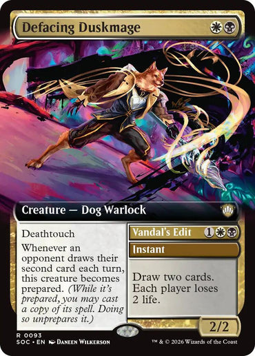 Defacing Duskmage (Extended Art) [Secrets of Strixhaven Commander]