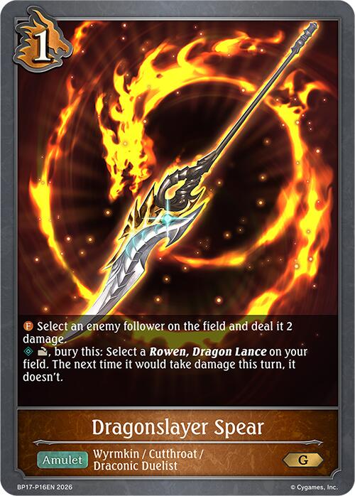 Dragonslayer Spear - P16EN (Foil) (BP17-P16EN) [Convergent Destinies]