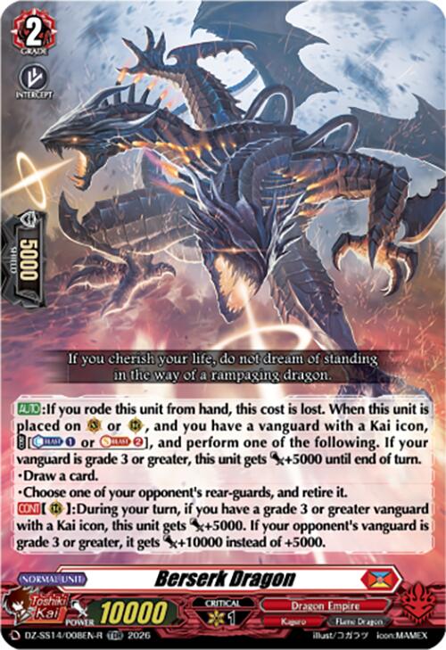 Berserk Dragon (TDR) (DZ-SS14/008EN-R) [Dragonic Overlord Start Deck]