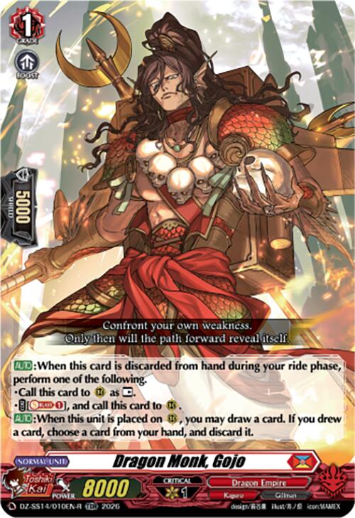 Dragon Monk, Gojo (TDR) (DZ-SS14/010EN-R) [Dragonic Overlord Start Deck]