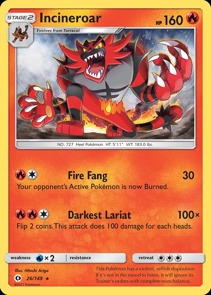 Incineroar (26/149) (Theme Deck Exclusive) [Sun & Moon: Base Set]