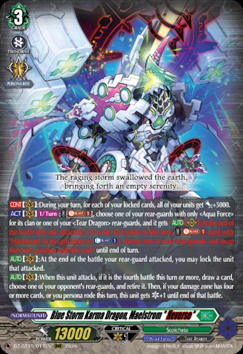 Blue Storm Karma Dragon, Maelstrom "Reverse" (DZ-BT15/017EN) [Strike of Illusionary Shadows]