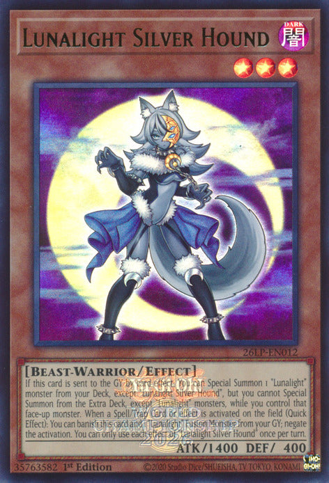Lunalight Silver Hound (Emblazoned) [26LP-EN012] Ultra Rare