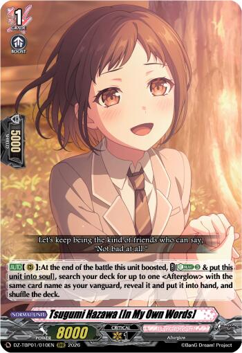 Tsugumi Hazawa [In My Own Words] (DZ-TBP01/010EN) [BanG Dream! Girls Band Party!]