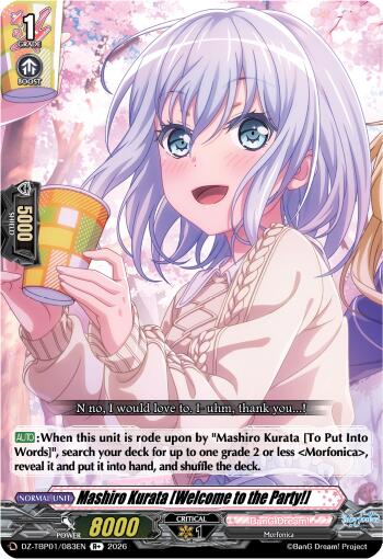 Mashiro Kurata [Welcome to the Party!] (DZ-TBP01/083EN) [BanG Dream! Girls Band Party!]