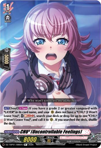 CHU2 [Uncontrollable Feelings] (DZ-TBP01/086EN) [BanG Dream! Girls Band Party!]