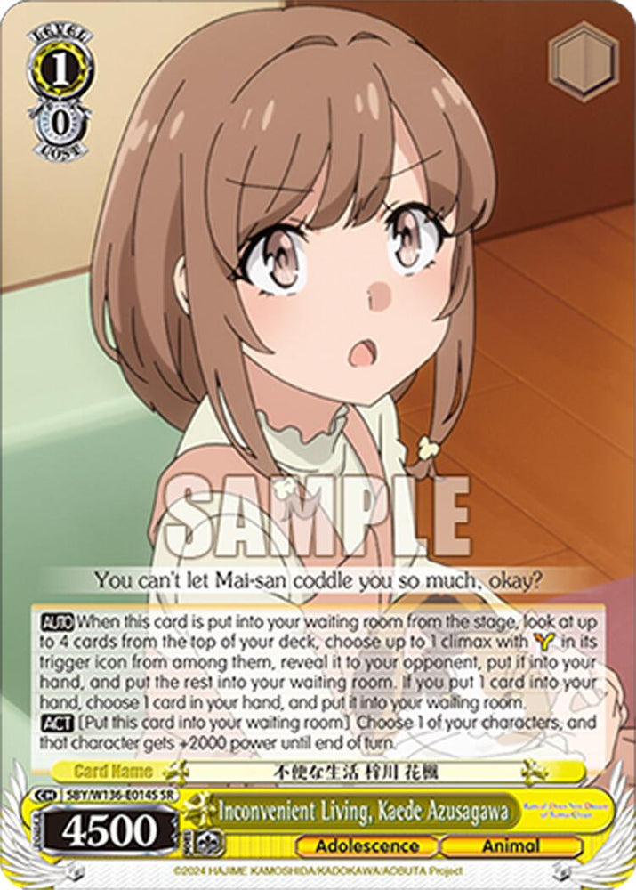 Inconvenient Living, Kaede Azusagawa (SR) (SBY/W136-E014S) [Rascal Does Not Dream of Santa Claus]