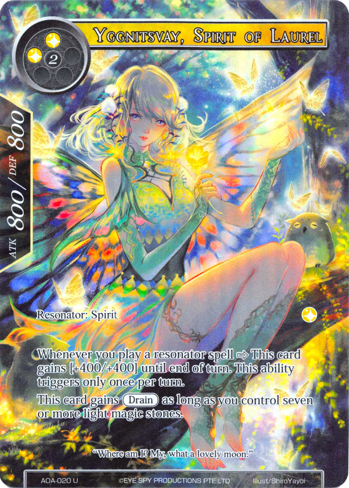 Yggnitsvay, Spirit of Laurel (Full Art) (AOA-020) [Awakening of the Ancients]