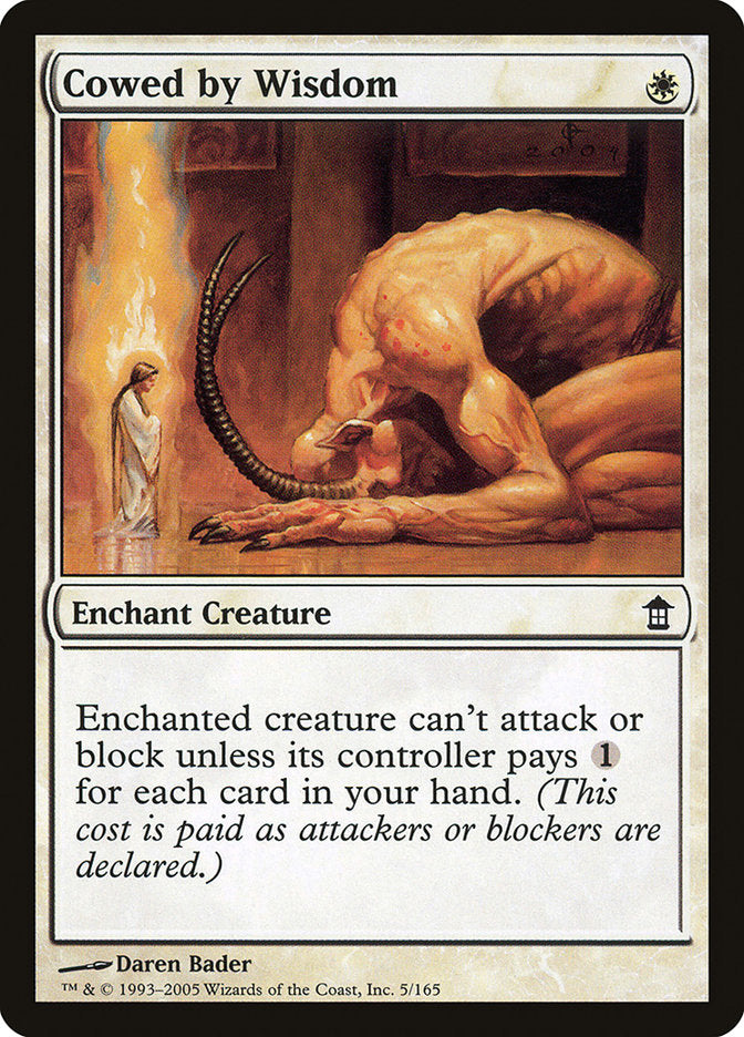 white removal cards mtg Cowed by Wisdom [Saviors of Kamigawa]