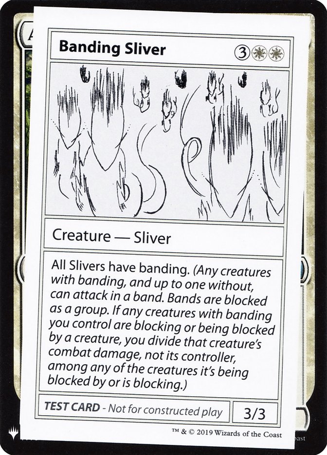 mtg playtest cards mystery booster Banding Sliver [Mystery Booster Playtest Cards]