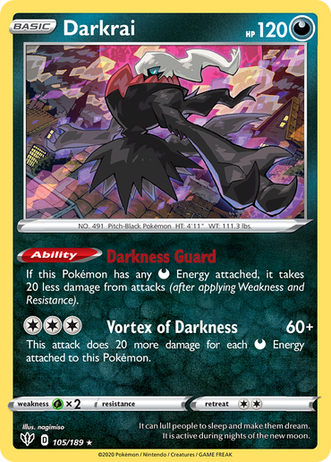 Darkrai (105/189) (Cosmos Holo) [Sword & Shield: Darkness Ablaze]