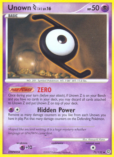 Unown Z (72/132) [Diamond & Pearl: Secret Wonders]