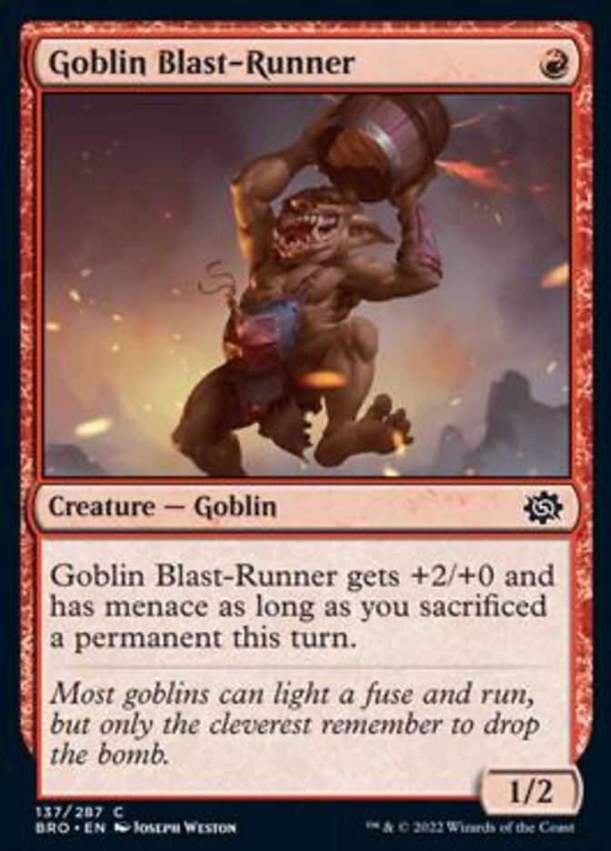 fuse card mtg Goblin Blast-Runner [The Brothers' War]