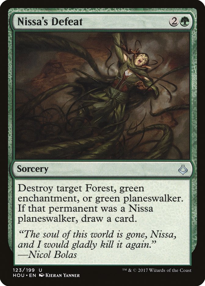 mtg green destroy cards Nissa's Defeat [Hour of Devastation]
