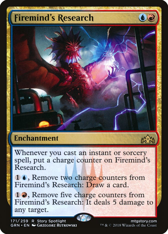 mtg charge counter cards Firemind's Research [Guilds of Ravnica]