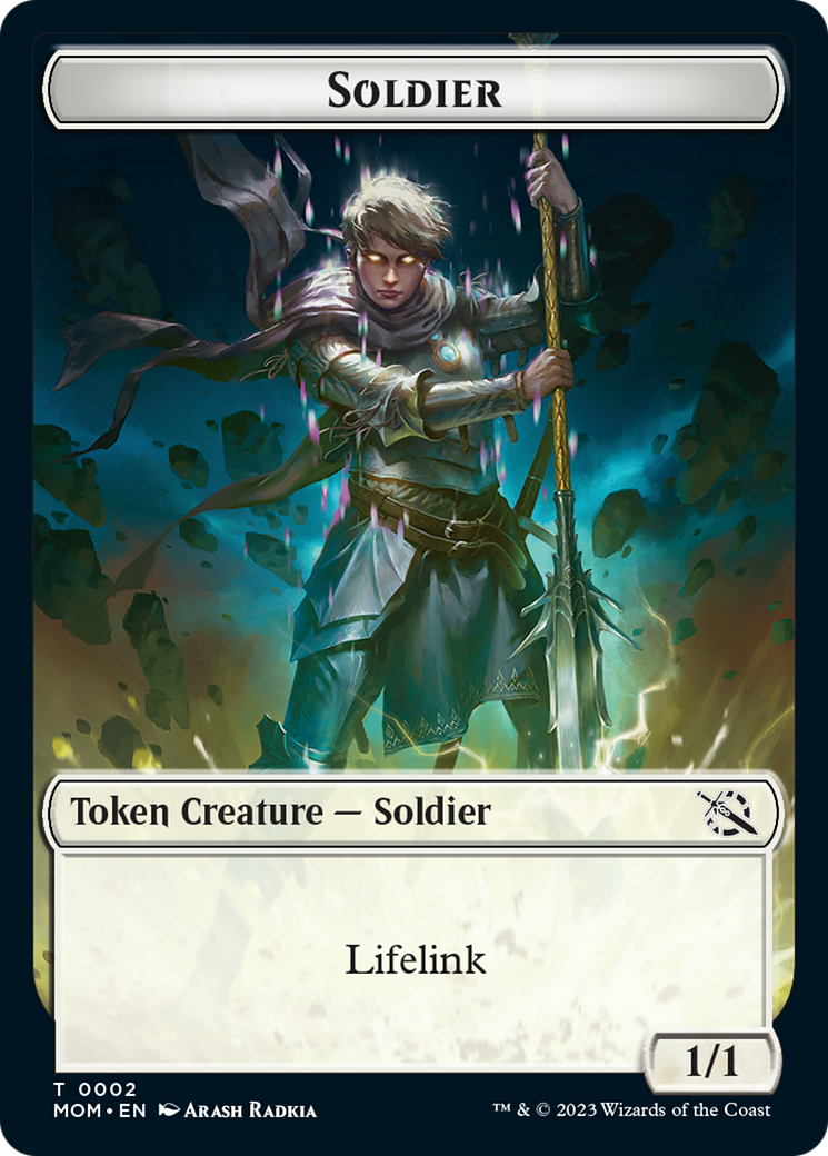 Soldier // Dinosaur Double-Sided Token [March of the Machine Tokens]