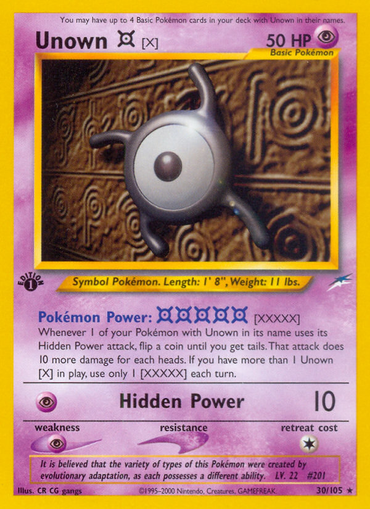 Unown [X] (30/105) [Neo Destiny 1st Edition]