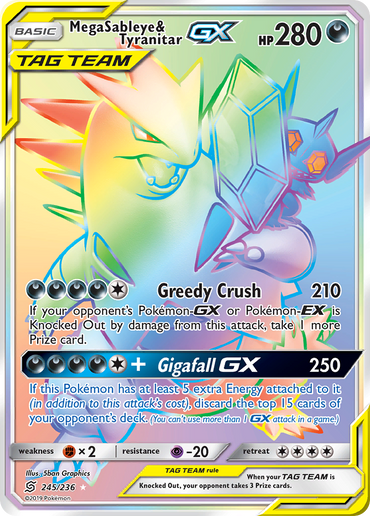 Mega Sableye & Tyranitar GX (245/236) [Sun & Moon: Unified Minds]