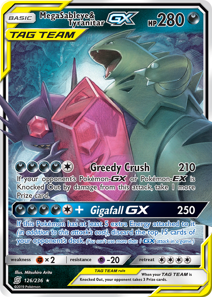 Mega Sableye & Tyranitar GX (126/236) [Sun & Moon: Unified Minds]