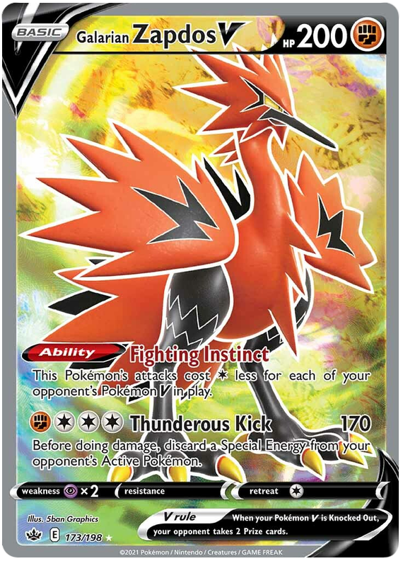 Galarian Zapdos V (173/198) [Sword & Shield: Chilling Reign]