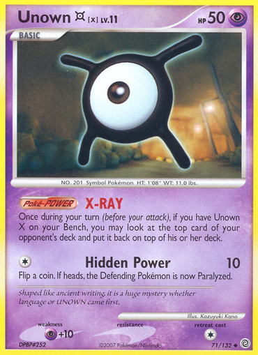 Unown X (71/132) [Diamond & Pearl: Secret Wonders]