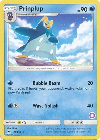 Prinplup (33/156) (Deck Exclusive #13) [Sun & Moon: Trainer Kit - Alolan Sandslash]