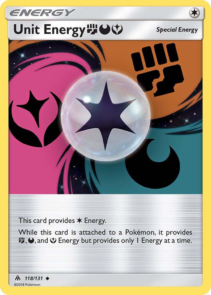 Unit Energy (118/131) (Fighting, Darkness, Fairy) [Sun & Moon: Forbidd Unit Energy (118/131) (Fighting, Darkness, Fairy) [Sun & Moon: Forbidd