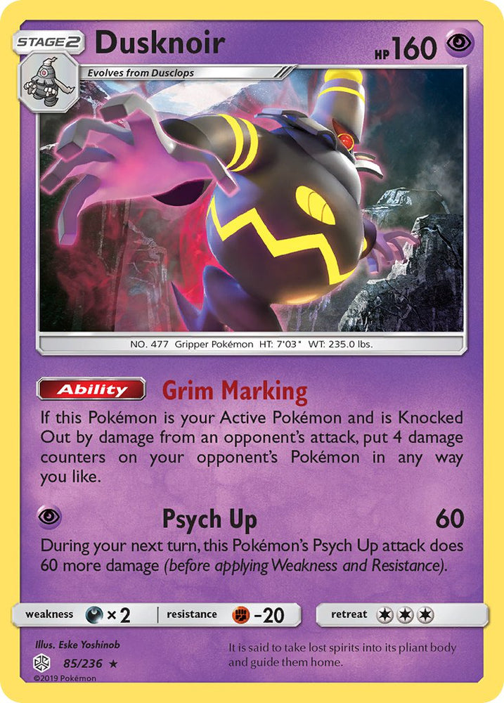 Dusknoir (85/236) (Prerelease Kit Exclusive) [Sun & Moon: Cosmic Eclipse]