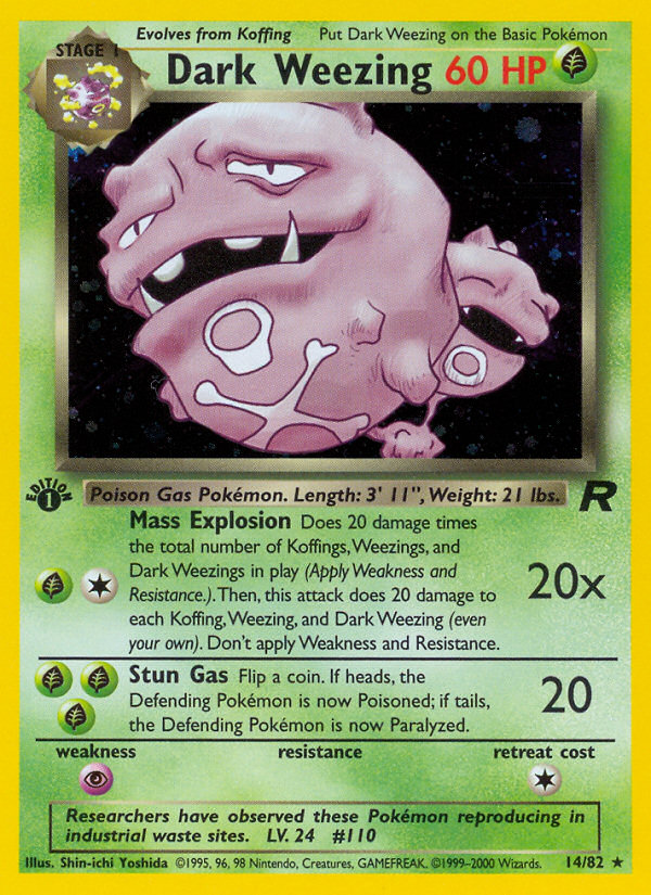 Dark Weezing (14/82) [Team Rocket 1st Edition]