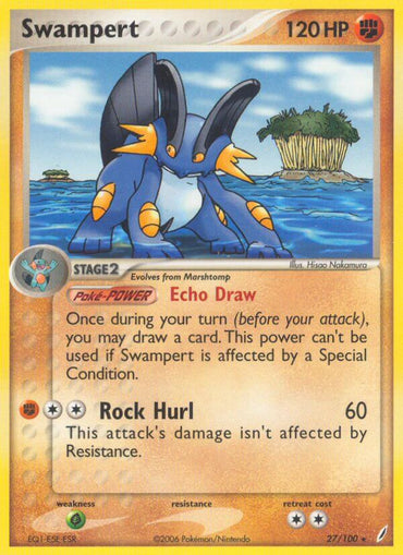 Swampert (27/100) (Theme Deck Exclusive) [EX: Crystal Guardians]